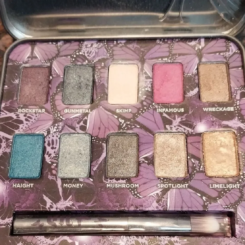 Urban Decay Butterfly Embossed Silver Eye Shadow Box...NEW